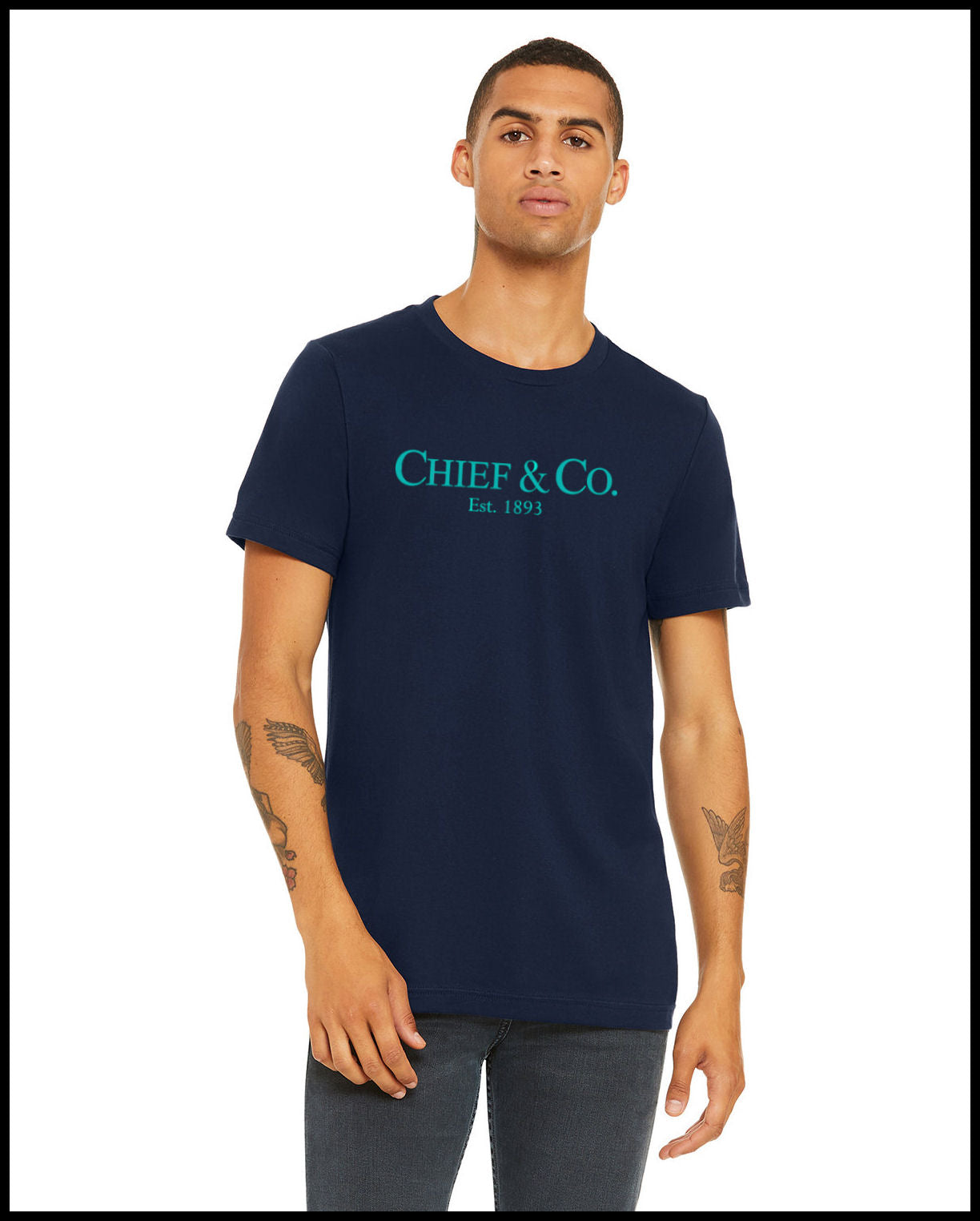 Chief & Company Navy & Tahiti Blue T-Shirt