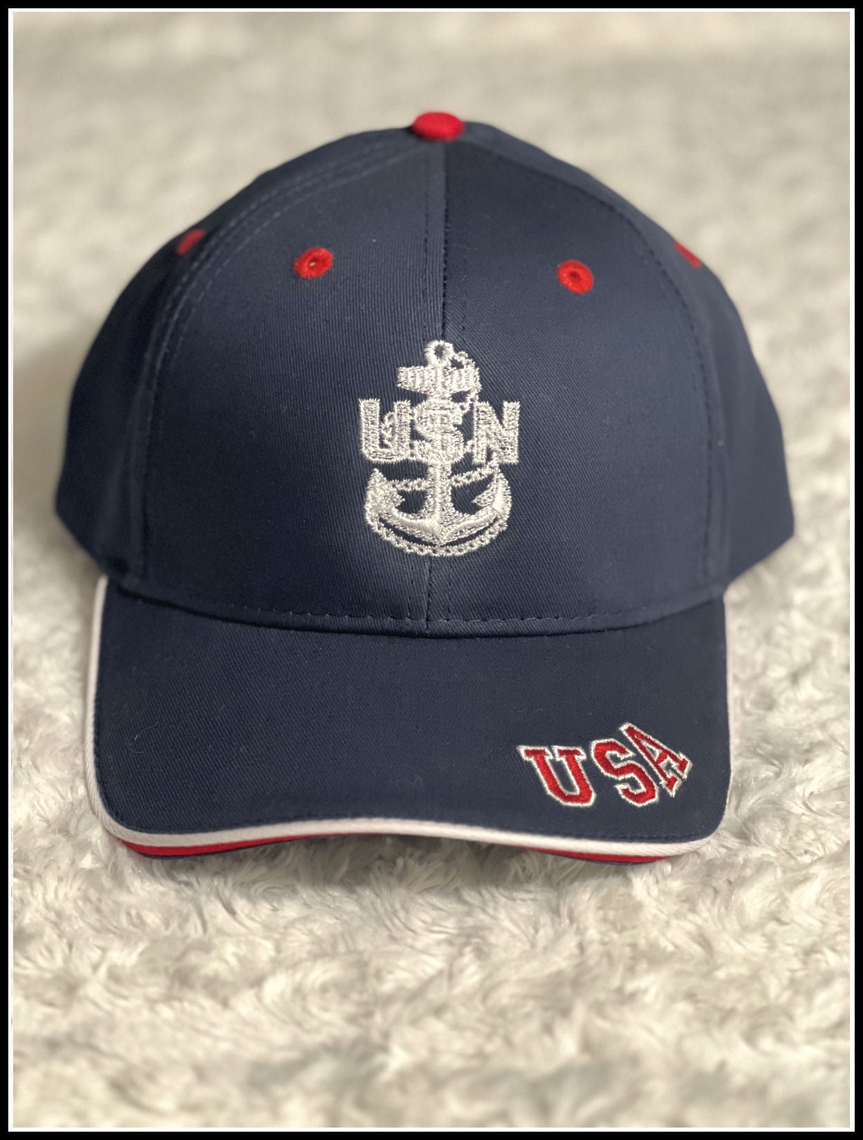 Navy & White CPO USA Hat