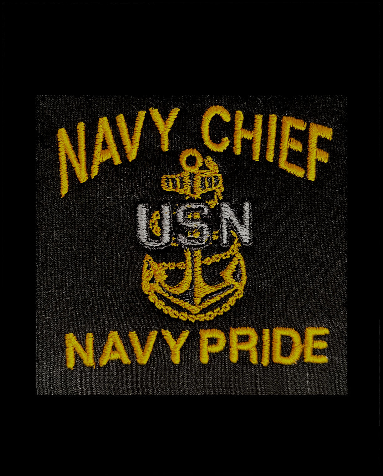 Navy Chief Navy Pride Embroidered Black Hooded Sweatshirt