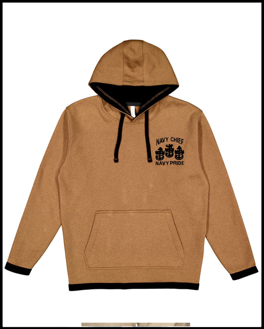 Navy Chief Navy Pride Coyote Brown Hooded Sweatshirt