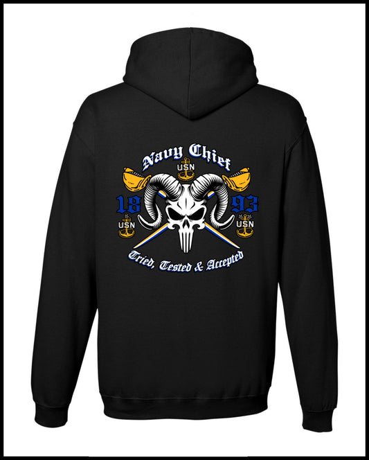 Chief Punisher Goat Black Hooded Sweatshirt