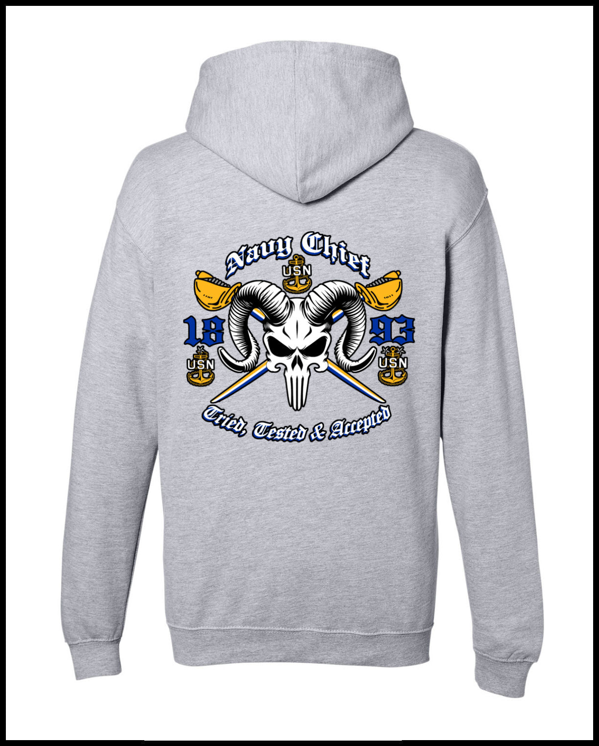 Chief Punisher Goat Sports Grey Hooded Sweatshirt