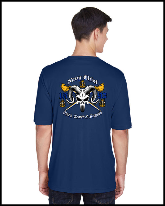 Chief Punisher Goat Navy Blue Dry-Fit T-Shirt