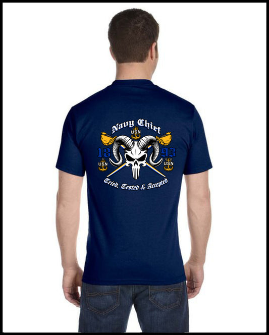 Chief Punisher Goat Navy Blue T-Shirt