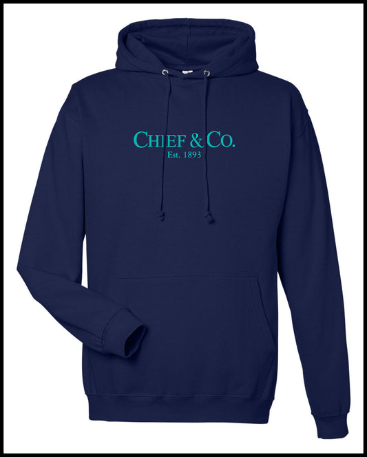 Chief & Co. Navy & Tahiti Blue Hooded Sweatshirt