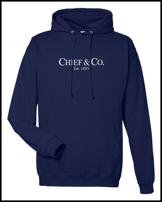 Chief & Co. Navy & White Hooded Sweatshirt
