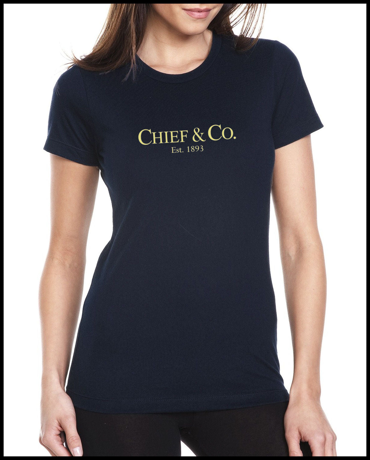 Chief & Company Navy & Cream Ladies Cut T-Shirt