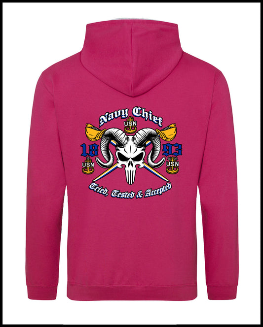 Chief Punisher Goat Hot Pink Hooded Sweatshirt