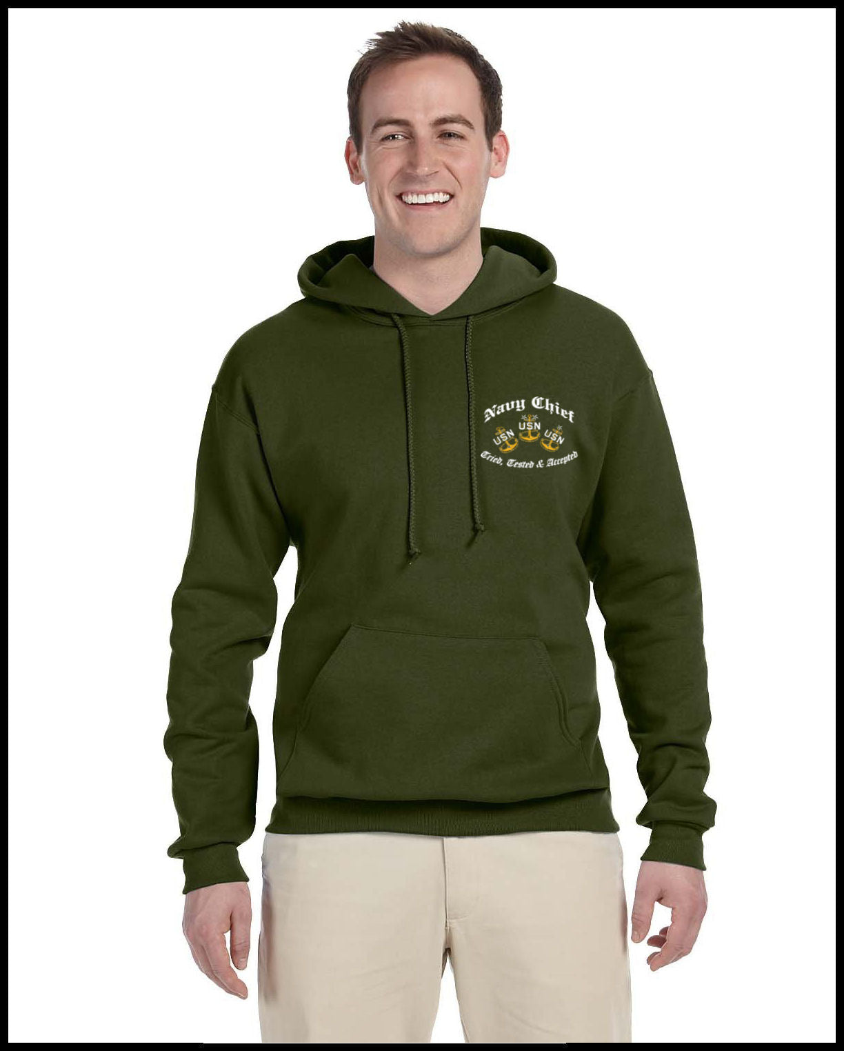 Chief Punisher Goat Military Green Hooded Sweatshirt