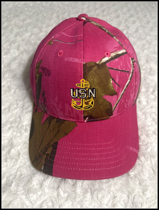 Real Tree Hot Pink Hunters Camo and Gold CPO Hat