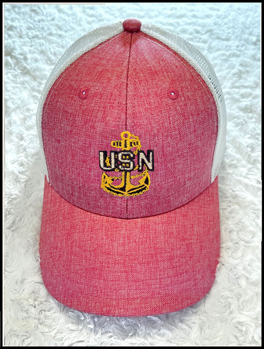 Pink and Gold CPO Ponytail Hat