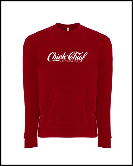 Chief Chick Real Thing Red & White Pocket Sweatshirt