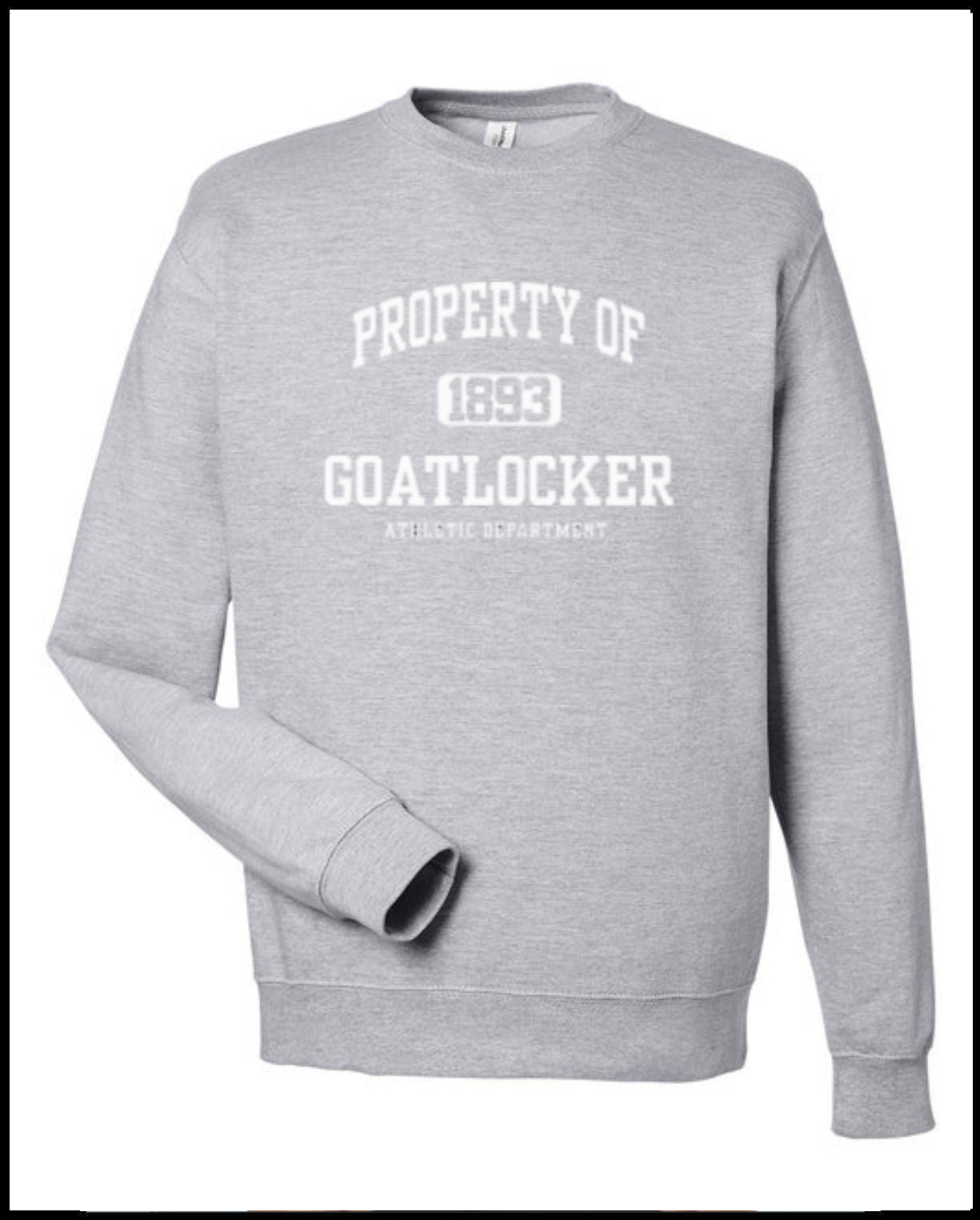 Property of Goat Locker 1893 or 1917 Gray & White Sweatshirt