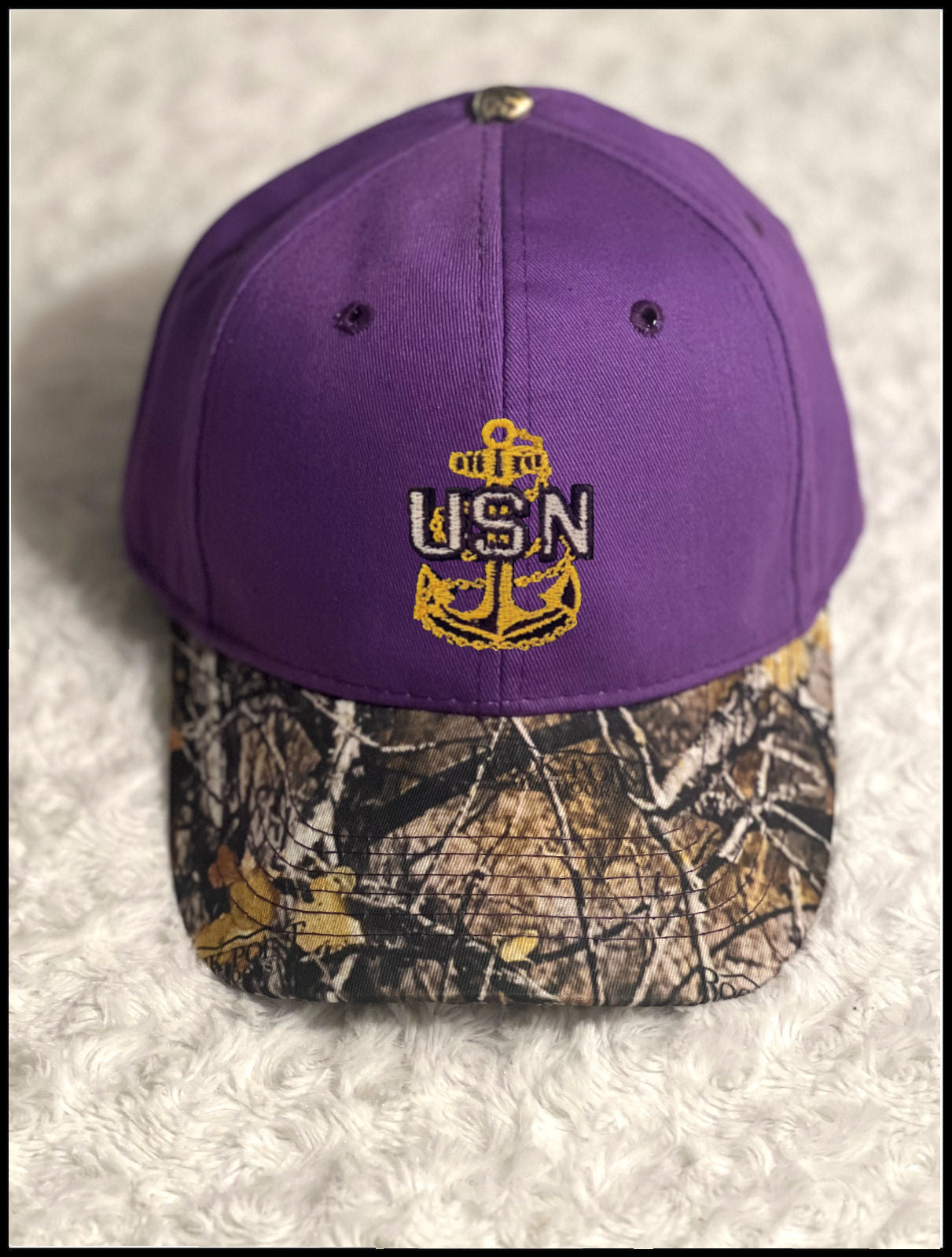 Purple Hat with Real Tree Outdoor Camo Brim CPO Hat