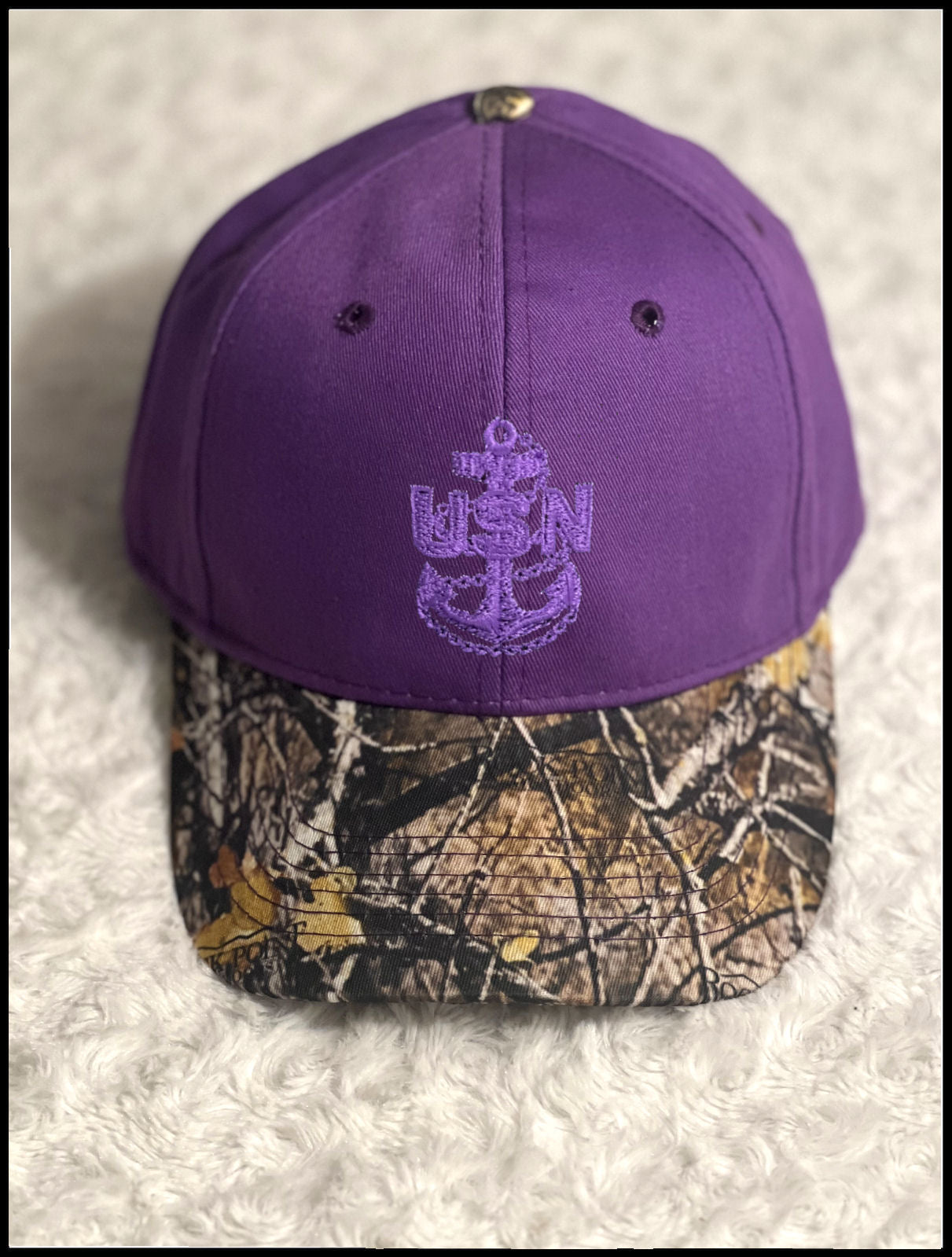 Purple Hat with Real Tree Outdoor Camo Brim CPO Hat