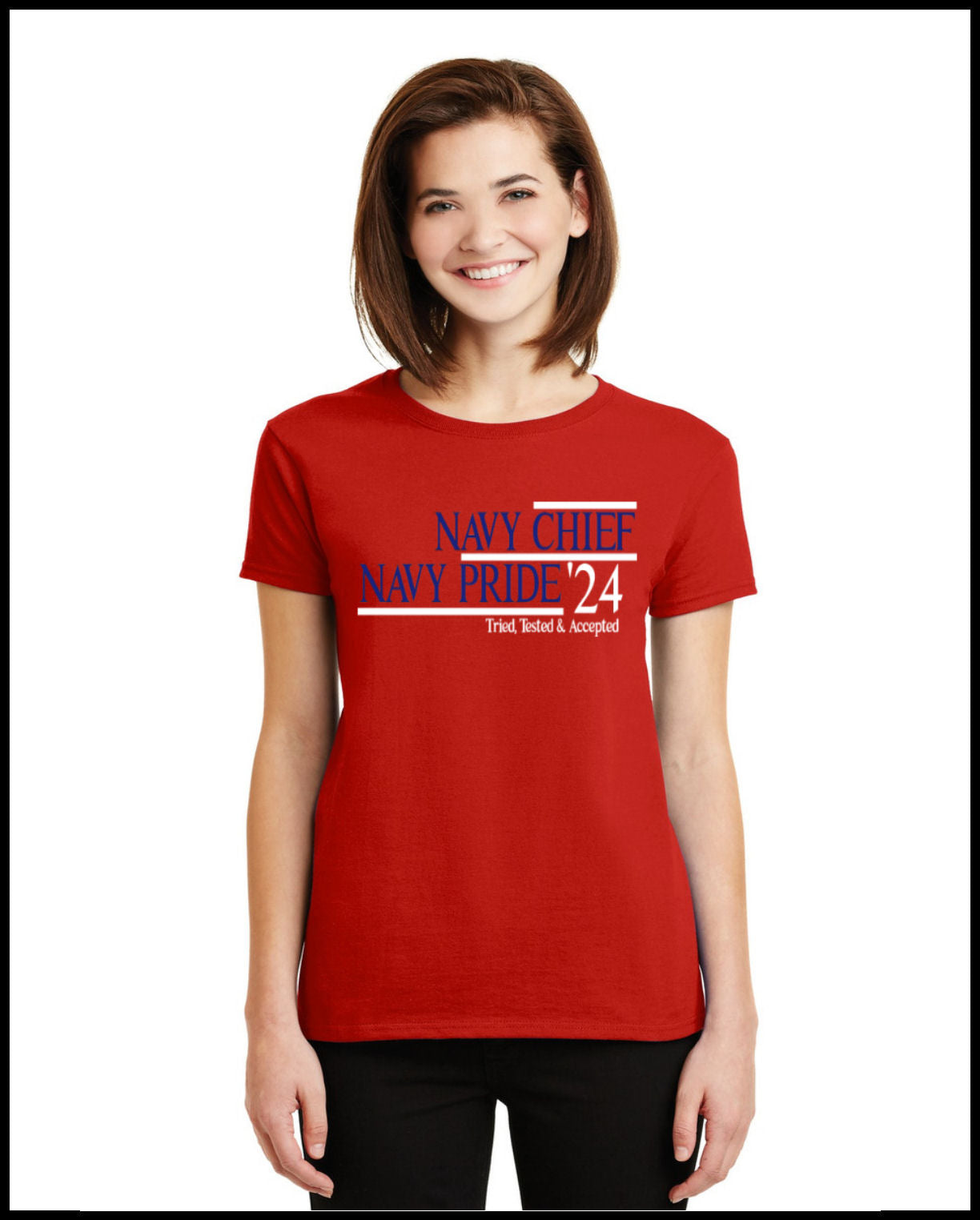 Navy Chief Navy Pride 24 Red Blue & White T-Shirt