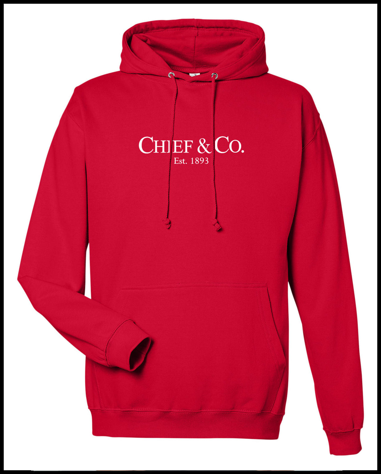 Chief & Co. Red & White Hooded Sweatshirt