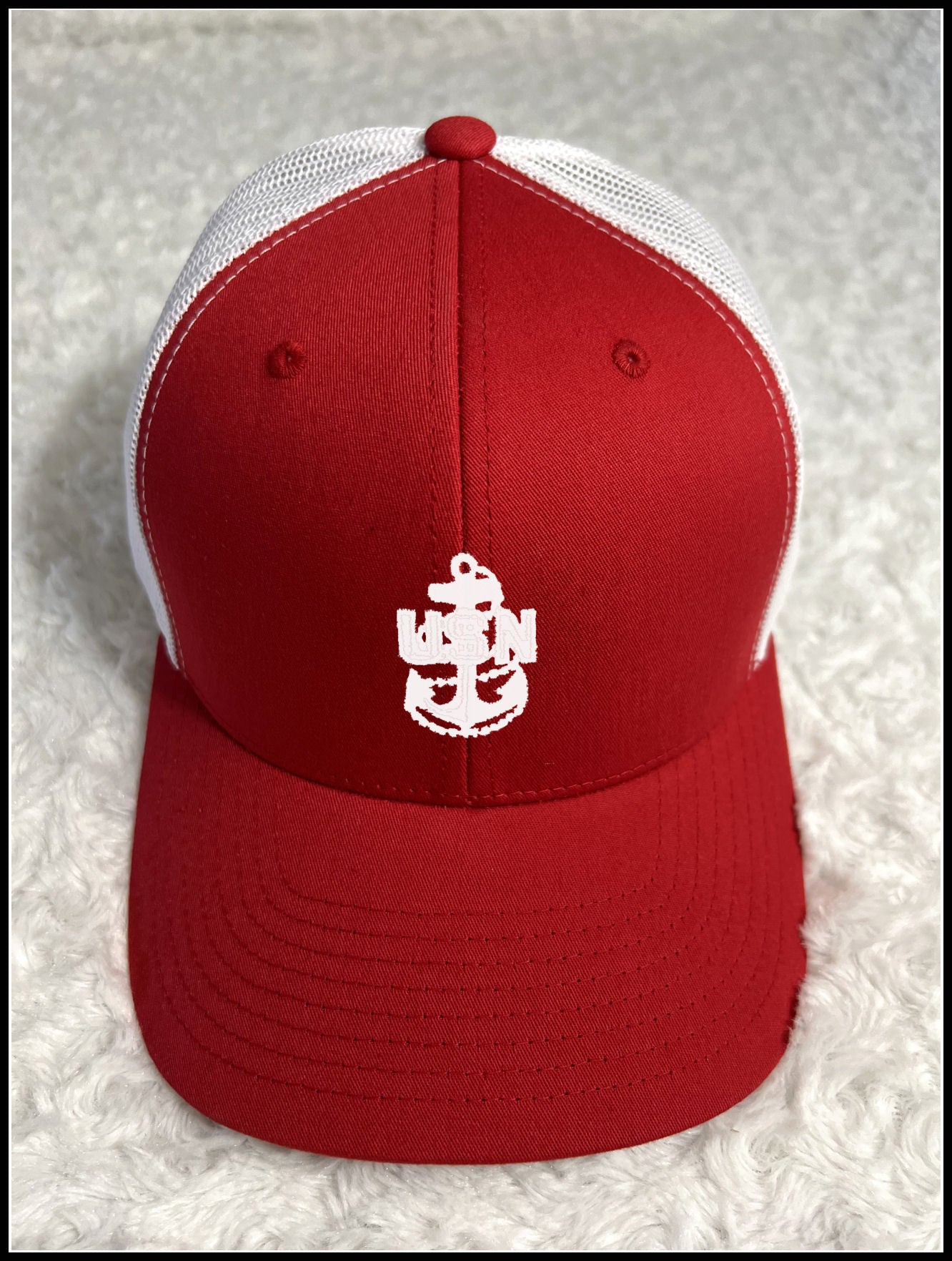 Red & White CPO Trucker Hat