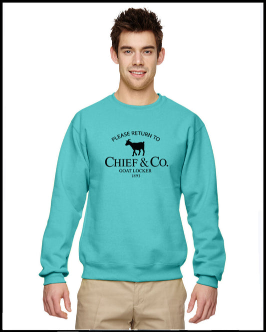 Return to Chief & Co. Goatlocker Tahiti Blue & Black Sweatshirt