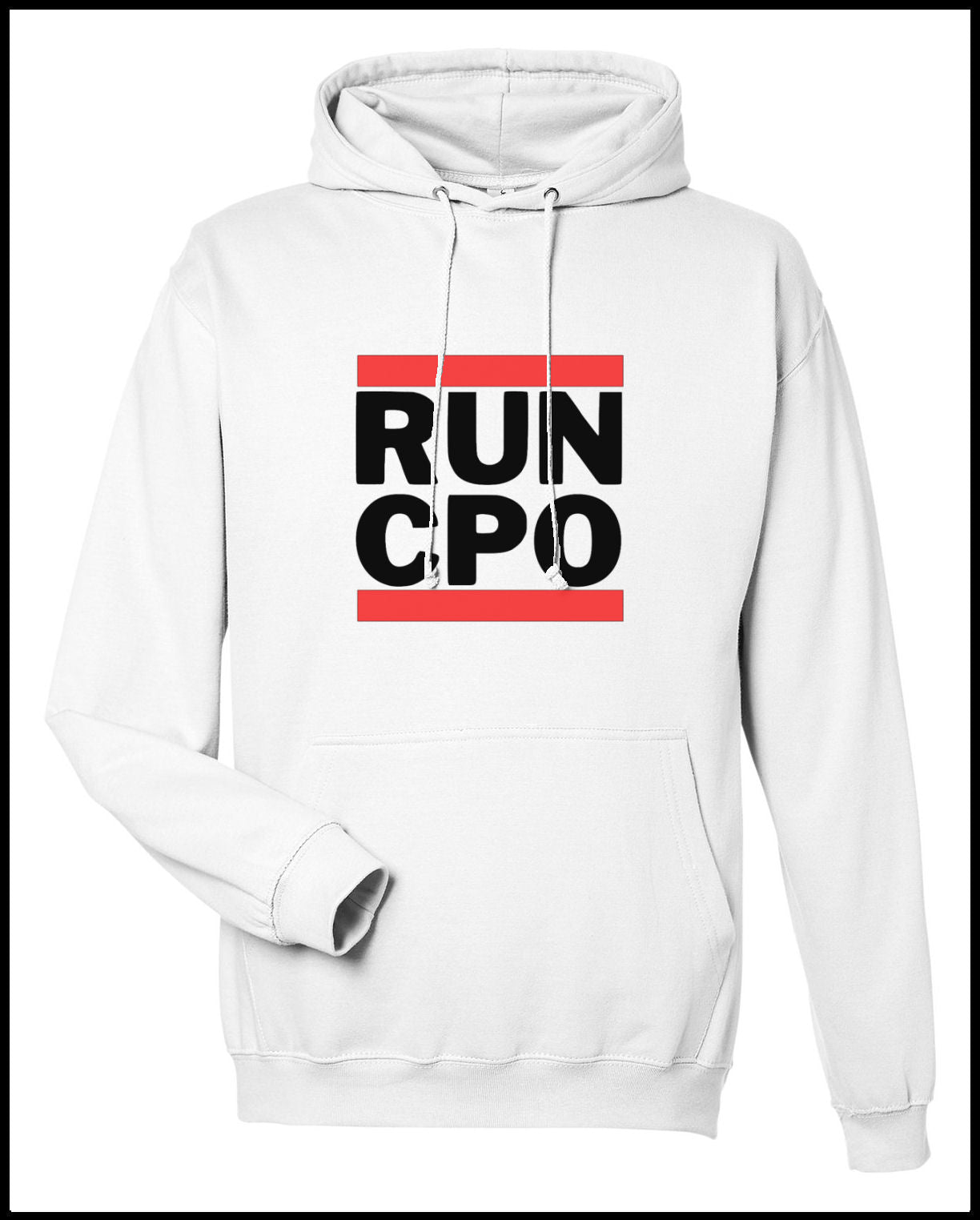 Run CPO White Hooded Sweatshirt