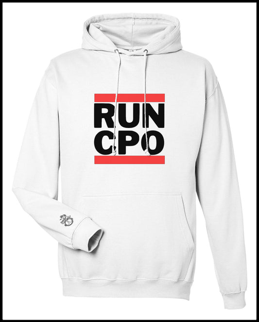 Run CPO White Hooded Sweatshirt