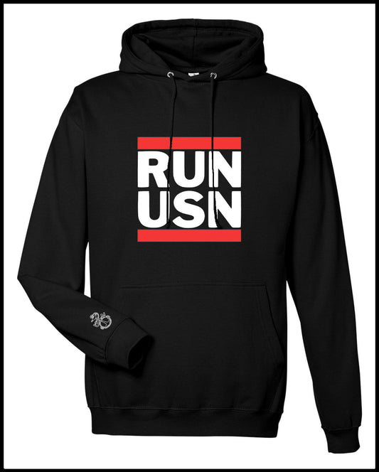 Run USN Black Hooded Sweatshirt