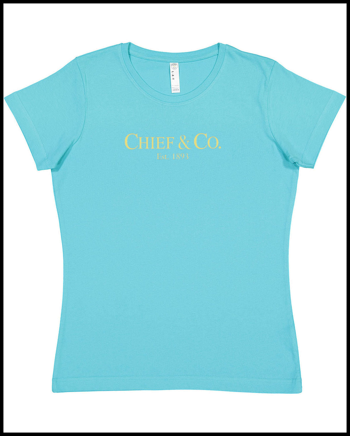 Chief & Company Tahiti Blue & Cream Ladies Cut T-Shirt