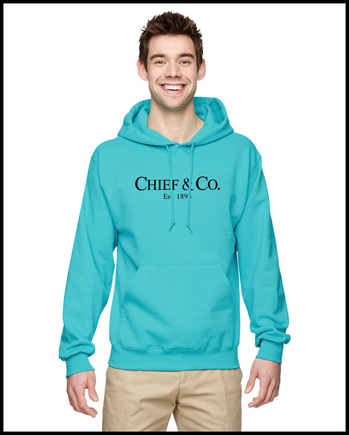 Chief & Co. Tahiti Blue & Black Hooded Sweatshirt