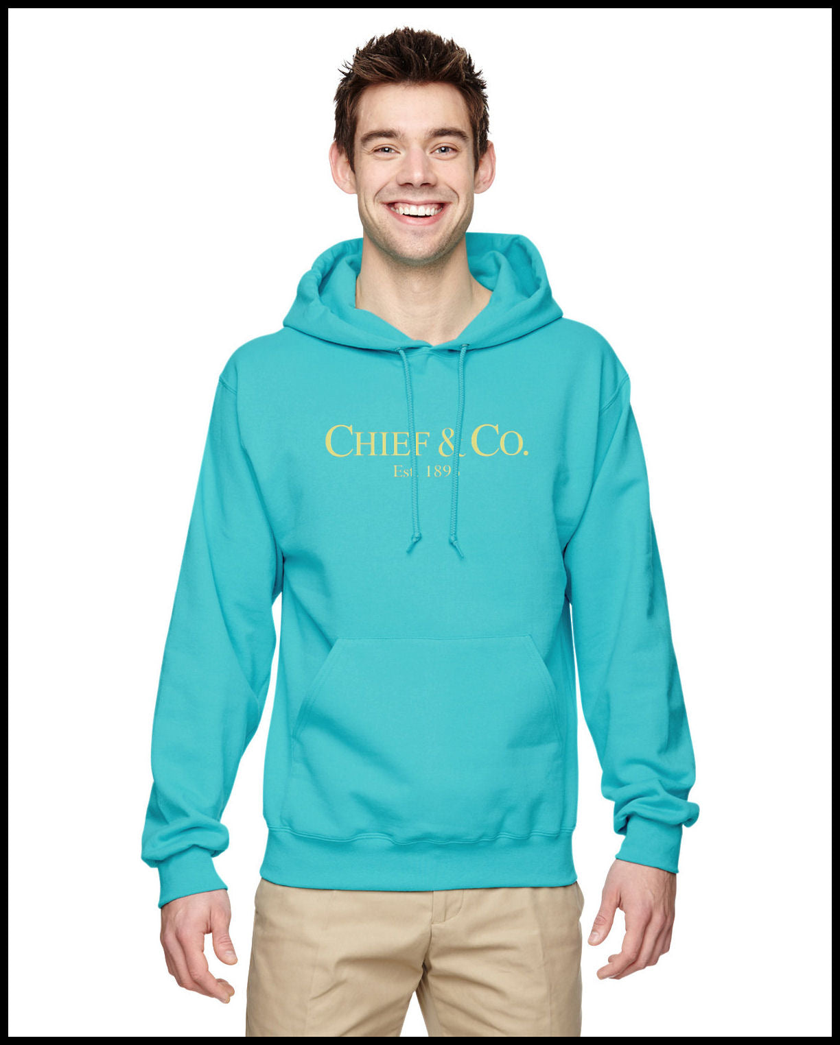 Chief & Co. Tahiti Blue & Cream Hooded Sweatshirt
