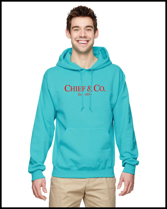 Chief & Co. Tahiti Blue & Red Hooded Sweatshirt