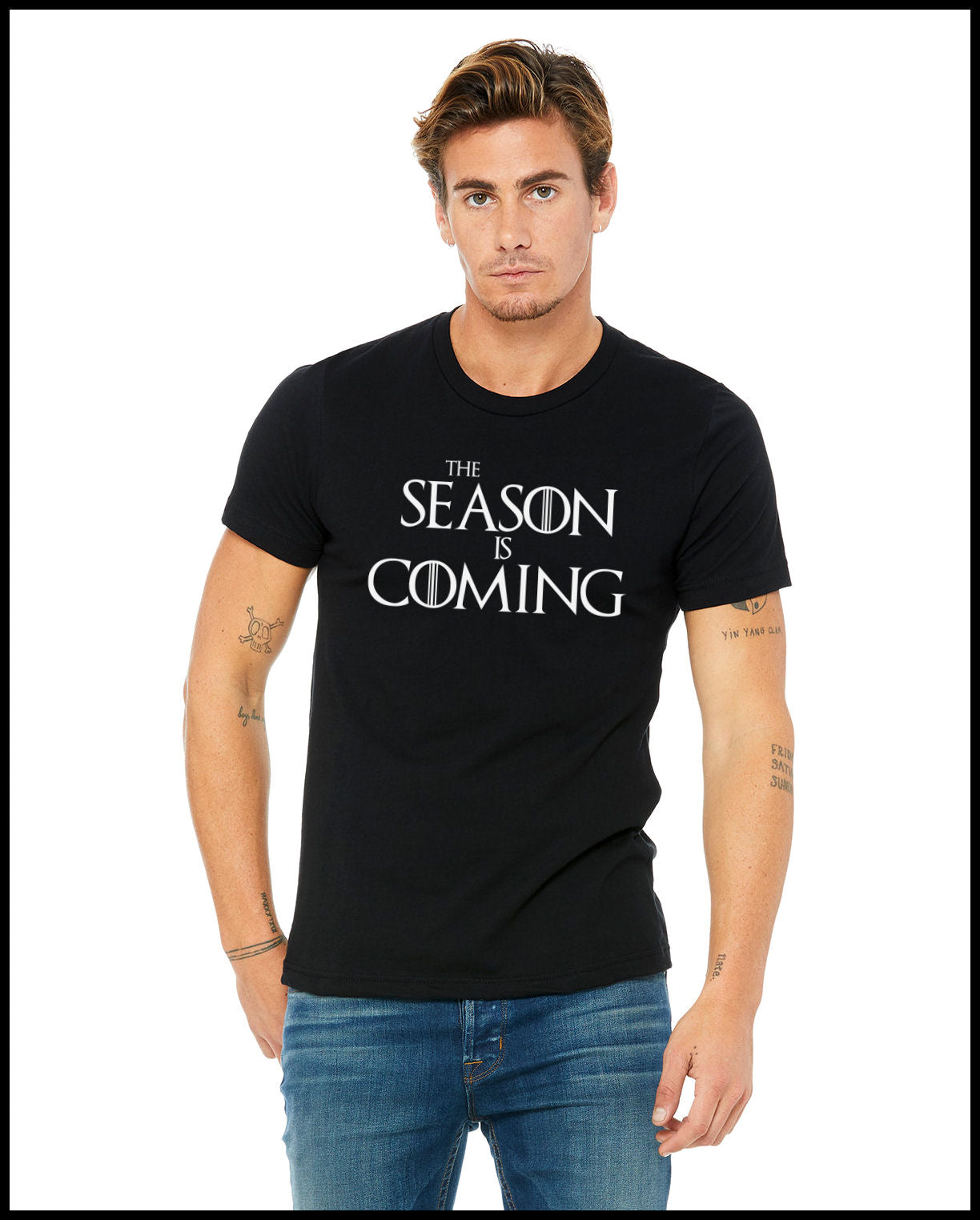 The Season Is Coming Black & White T-Shirt