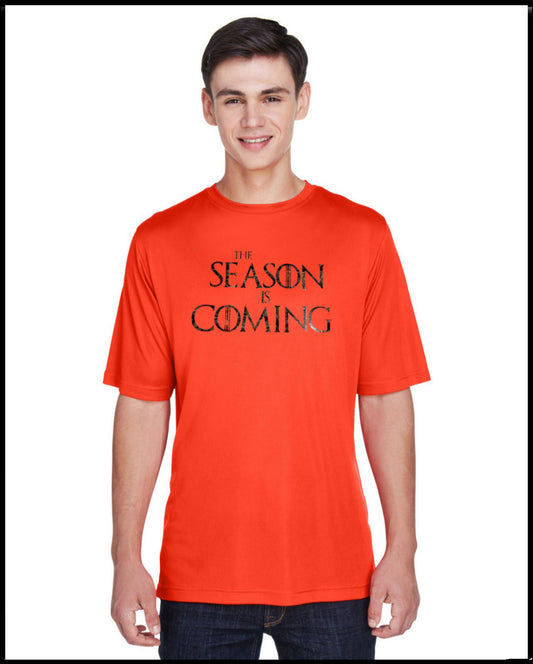 The Season Is Coming Orange & Hunters Camo Dry Fit T-Shirt