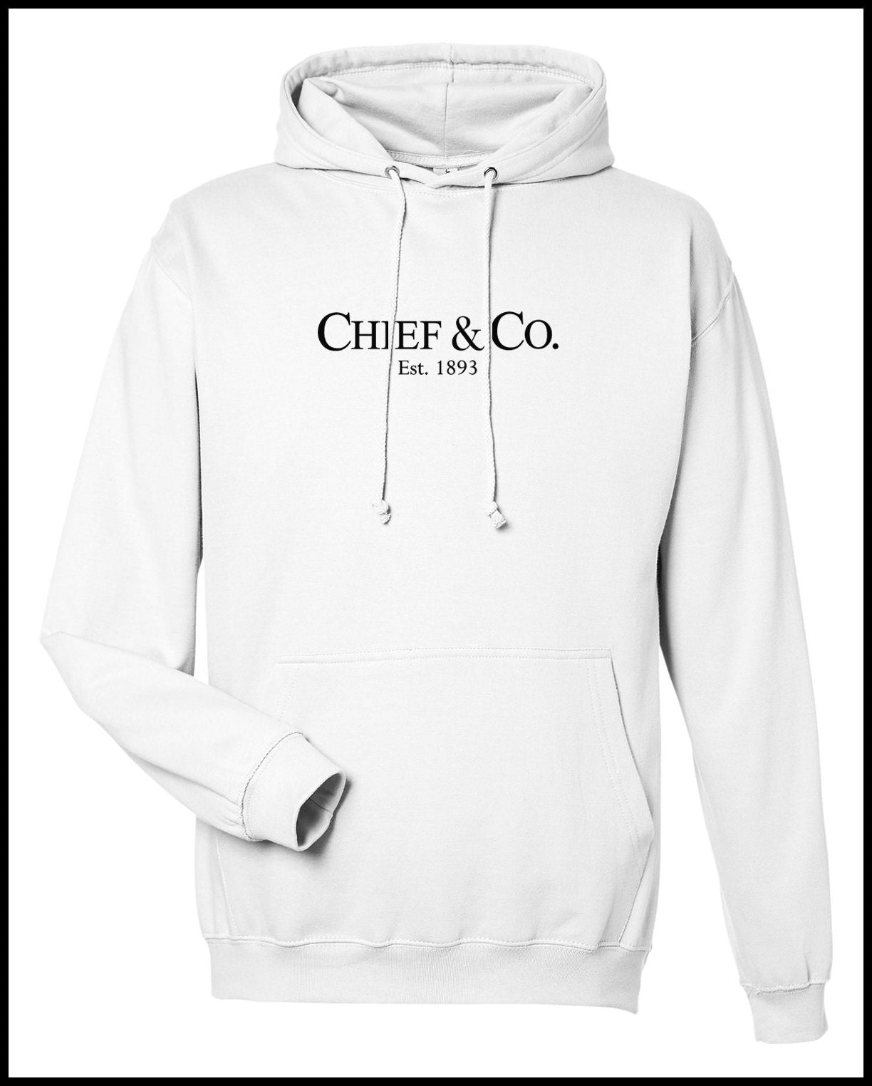 Chief & Co. White & Black Hooded Sweatshirt