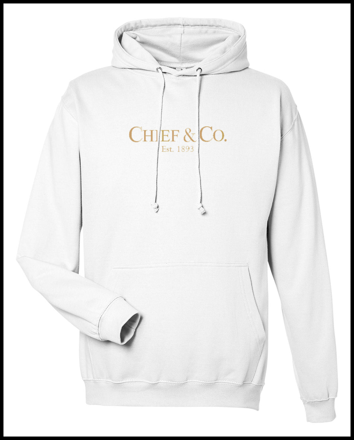 Chief & Co. White & Khaki Hooded Sweatshirt