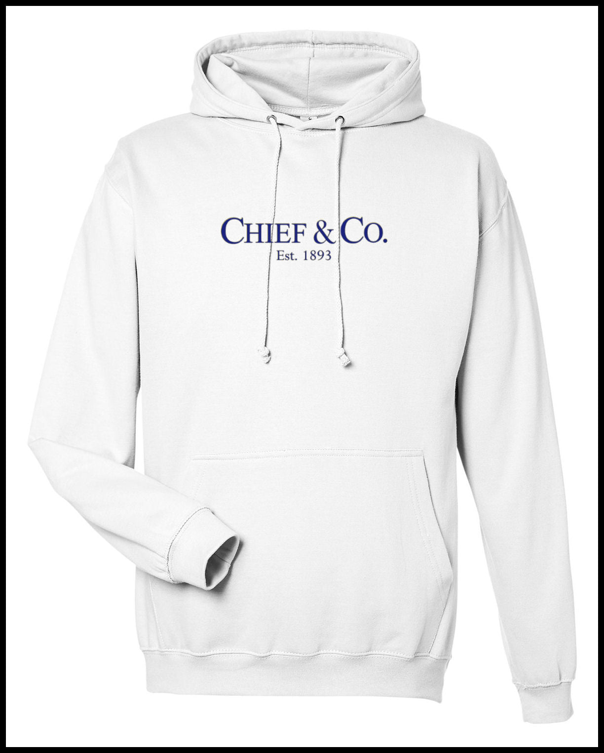 Chief & Co. White & Navy Hooded Sweatshirt