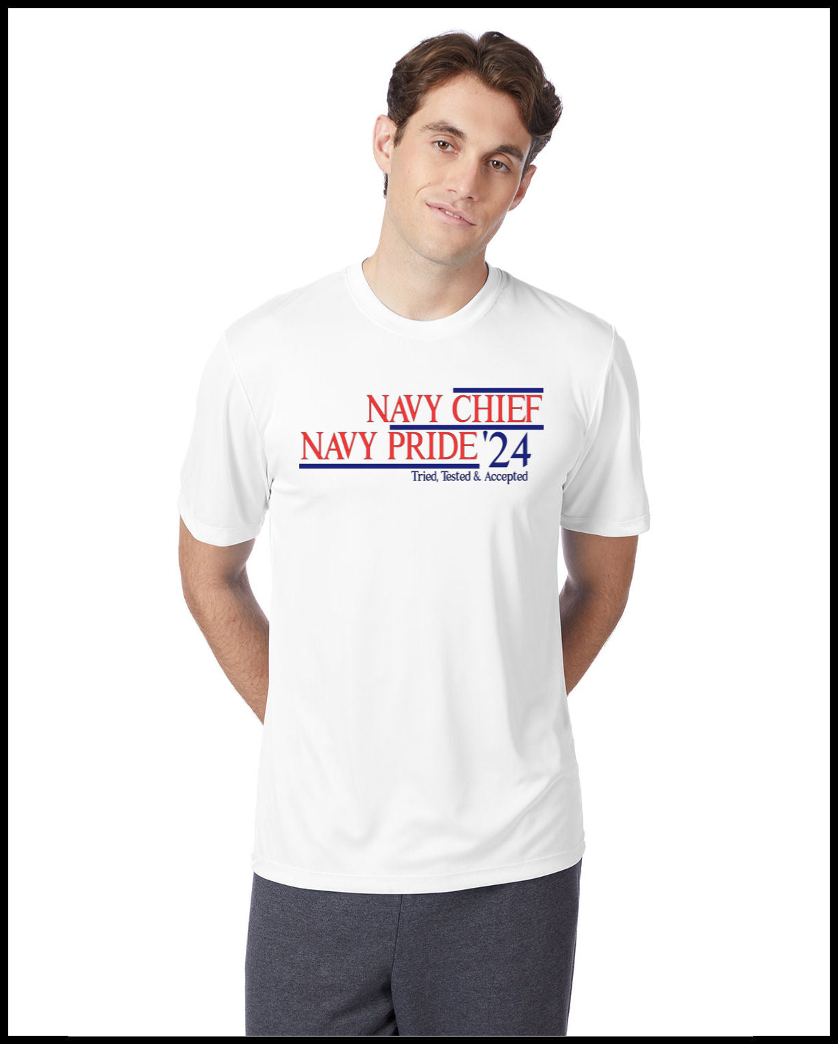 Navy Chief Navy Pride 24 White, Red & Blue T-Shirt