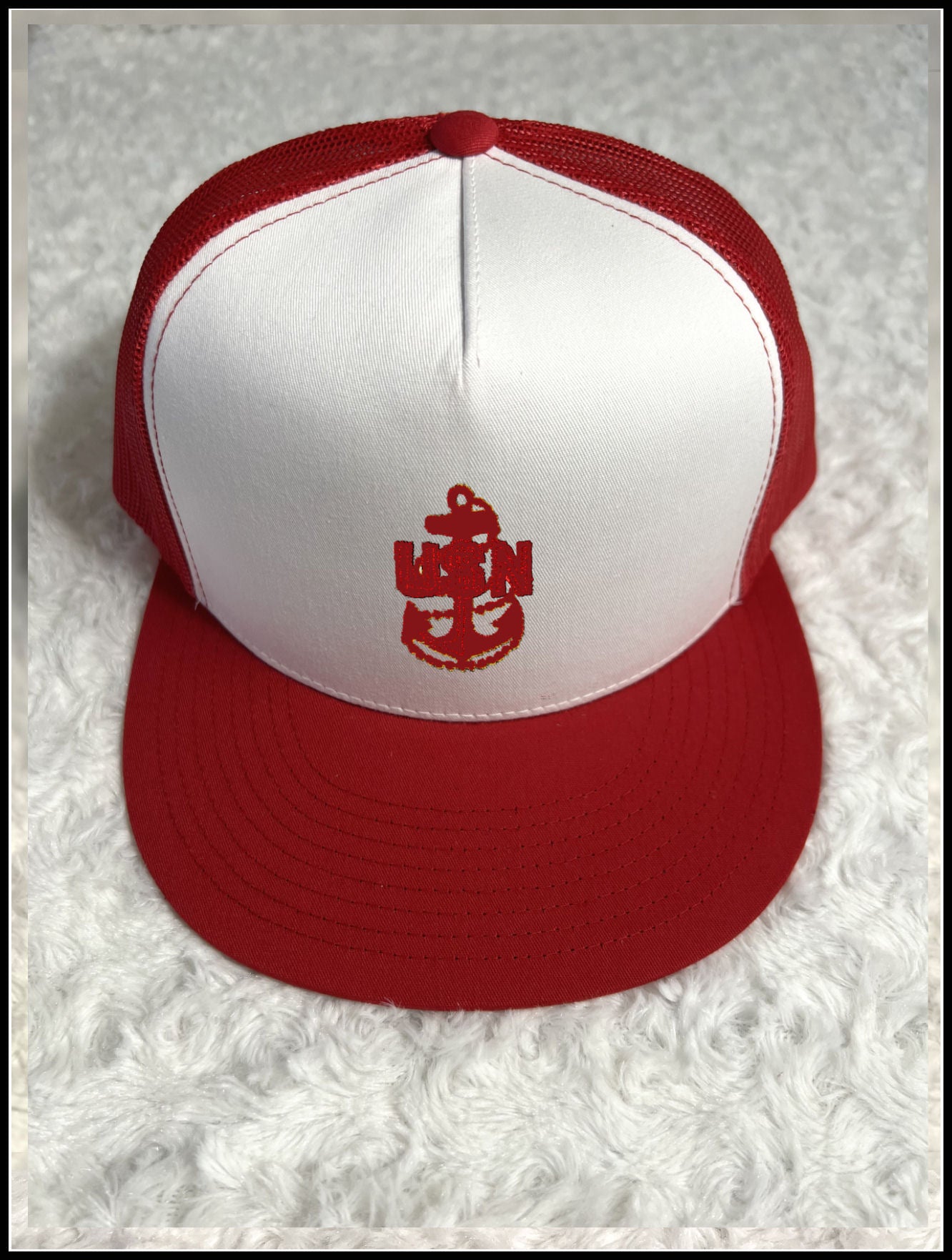 White & Red CPO Trucker Hat