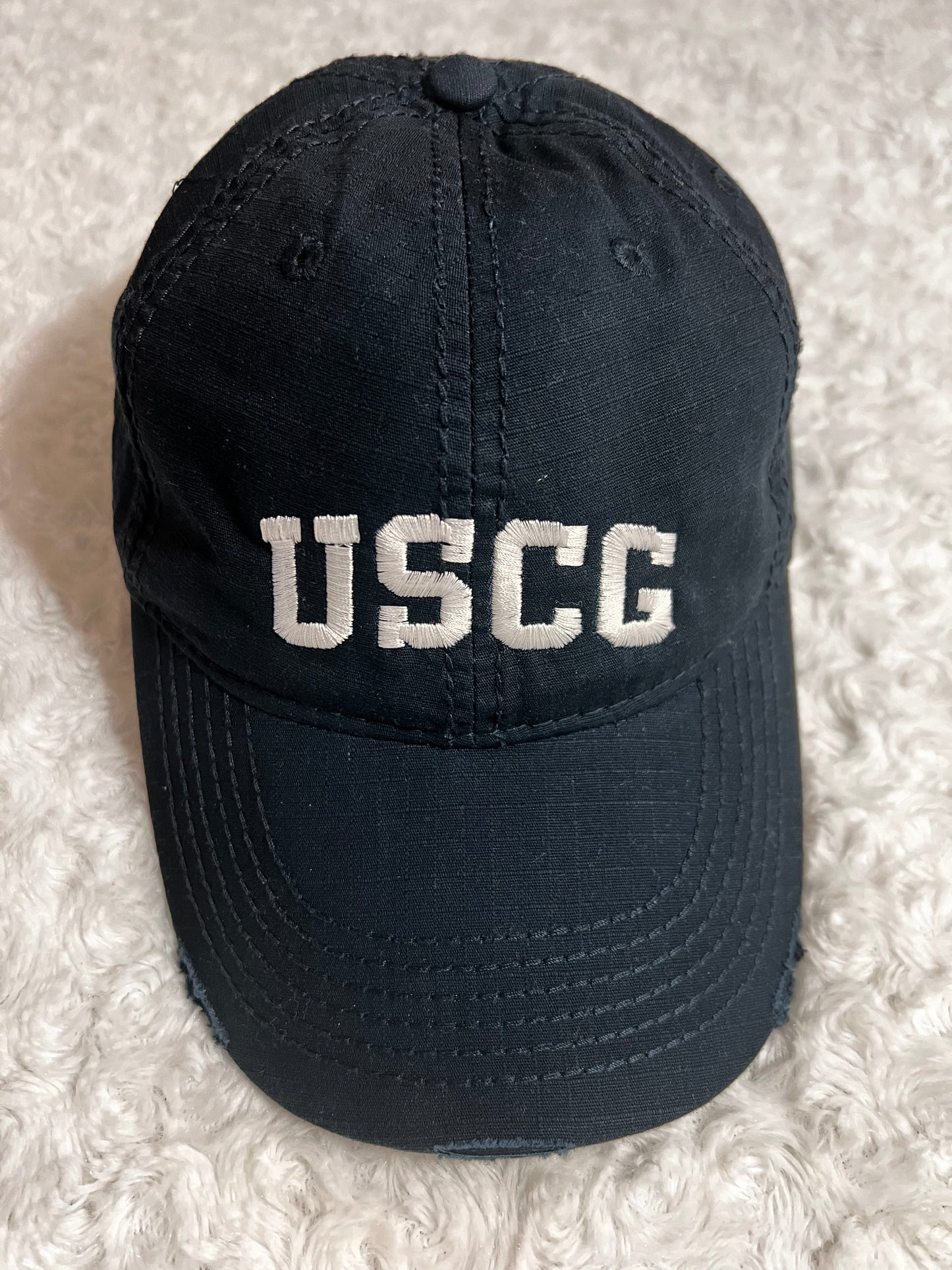 USCG Navy Blue Distressed Hat